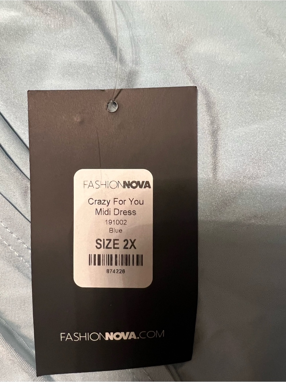 Fashion Nova Blue Midi Dress — Satin Finish